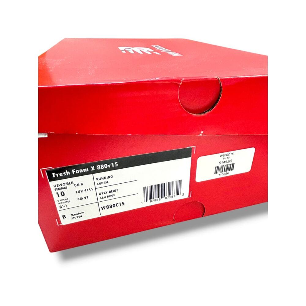 Size 10 New Balance Womens Fresh Foam 880v15 Running Shoes Sneakers Gray Beige - Picture 13 of 14